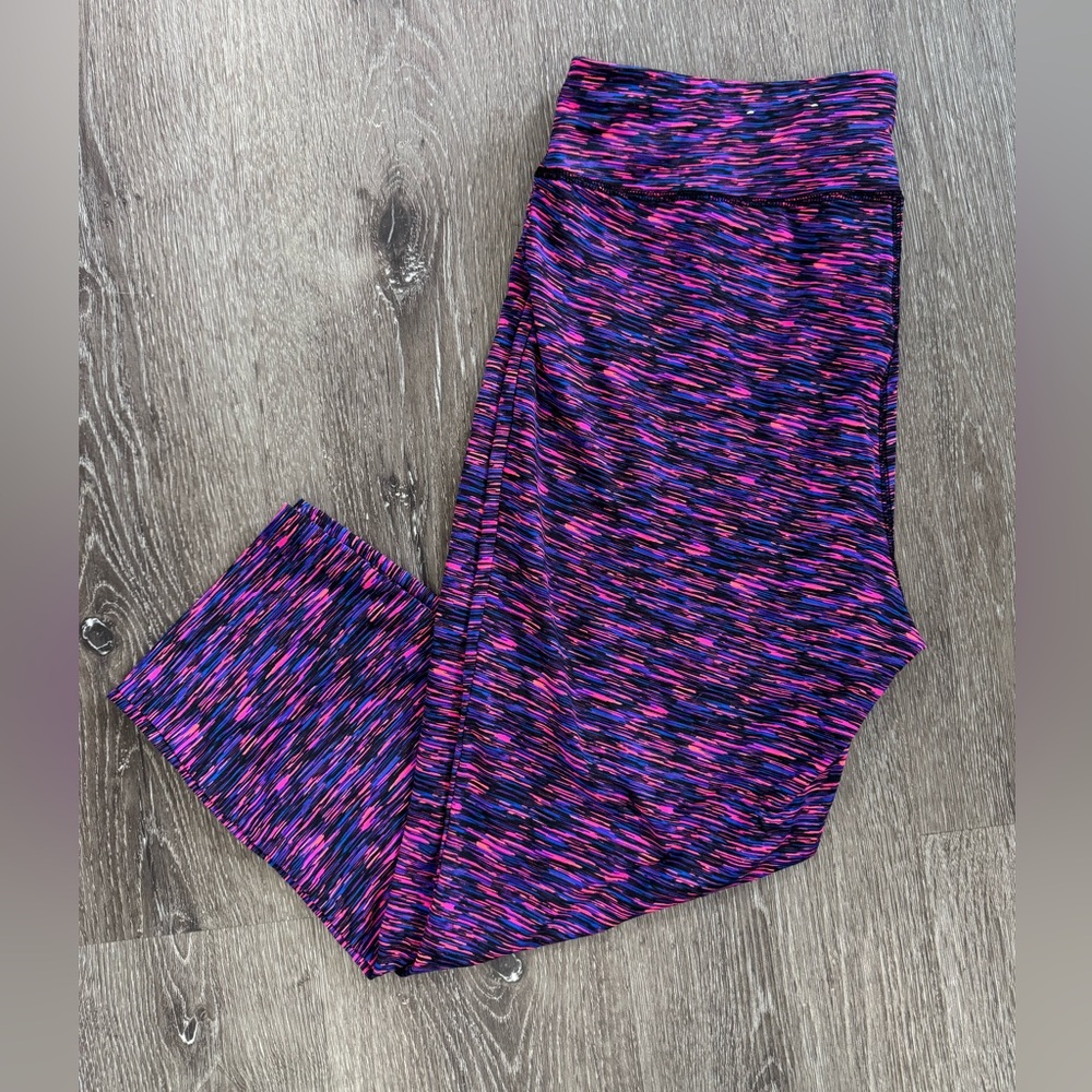 City Streets Pink, Blue, and Purple Cropped Leggings